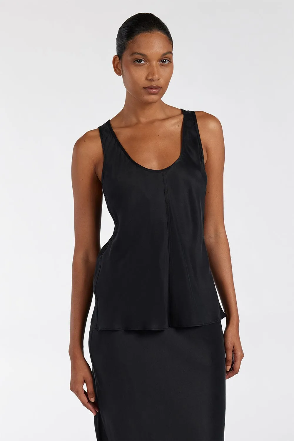 COLETTE BLACK SILK CAMI TOP