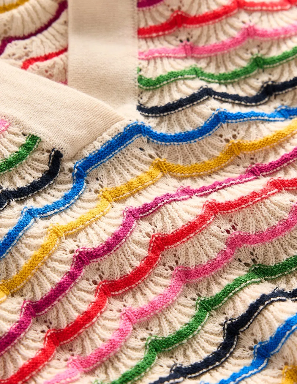 Collared Henley Jumper-Multi. Rainbow