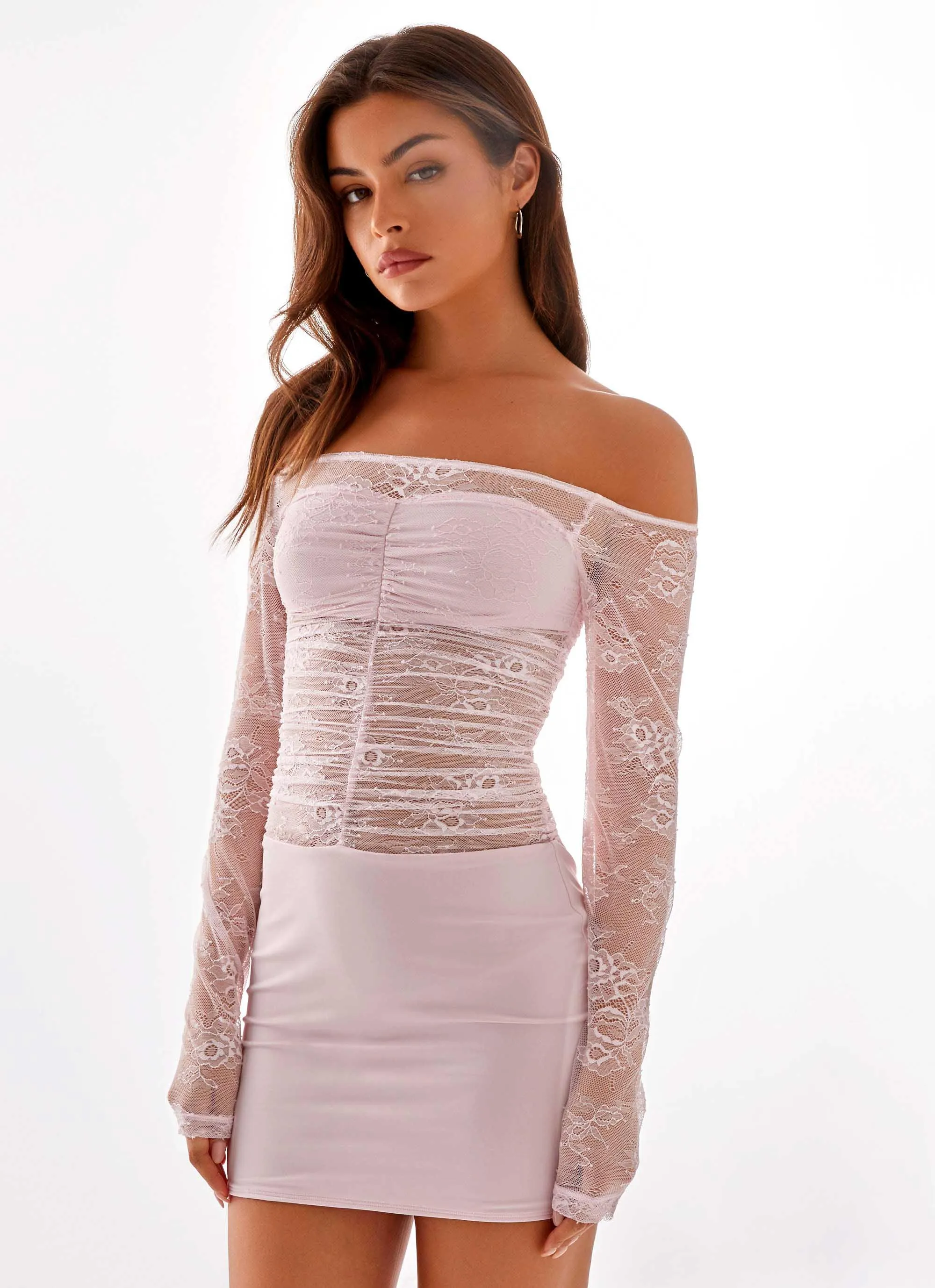 Collide Lace Mini Dress - Pink