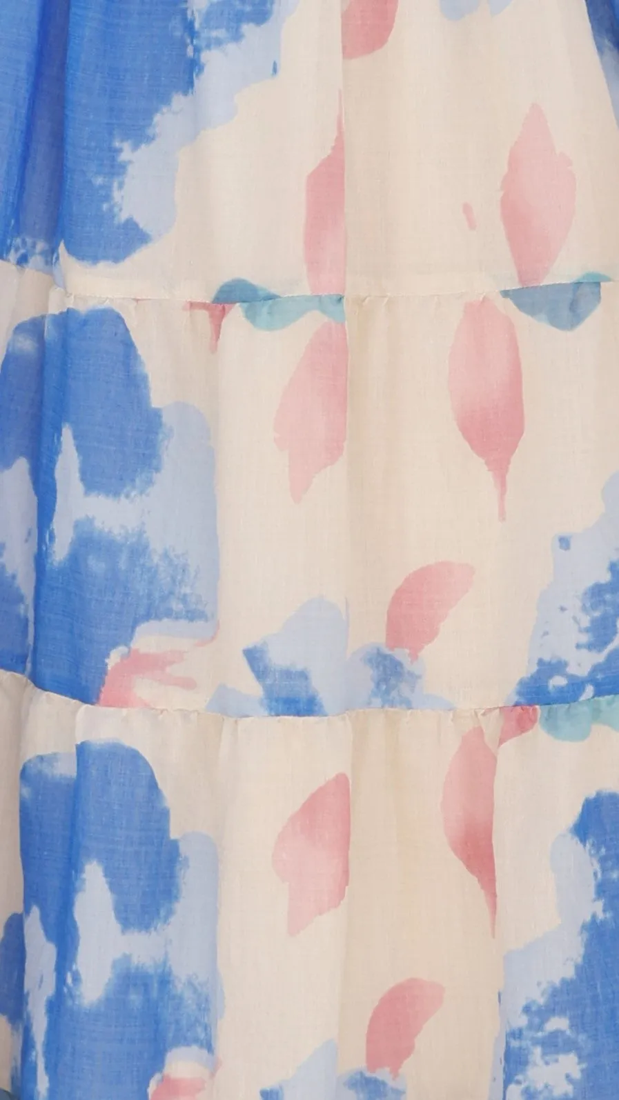 Coral Maxi Dress - Blue Floral