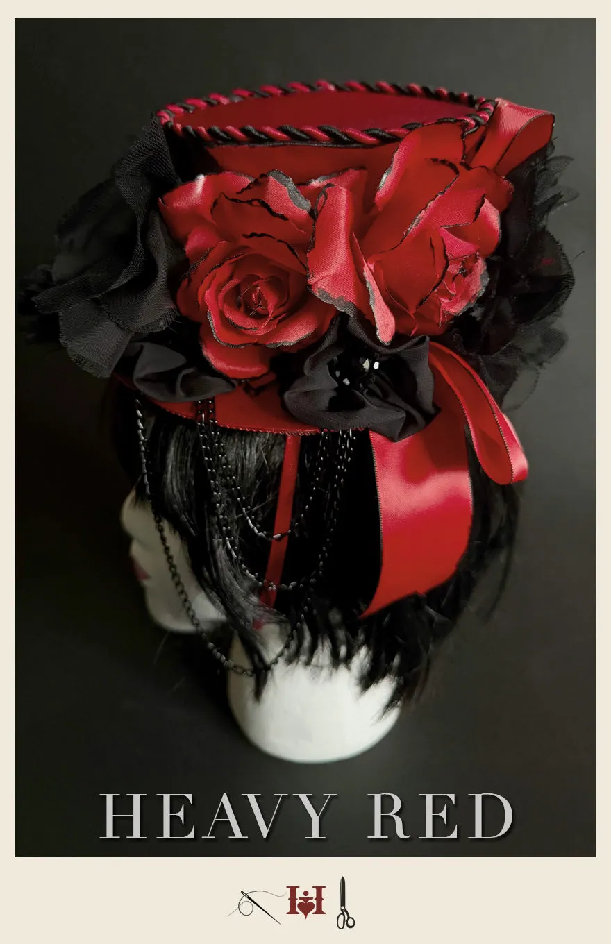 Crimson Aristocrat Mini Top Hat