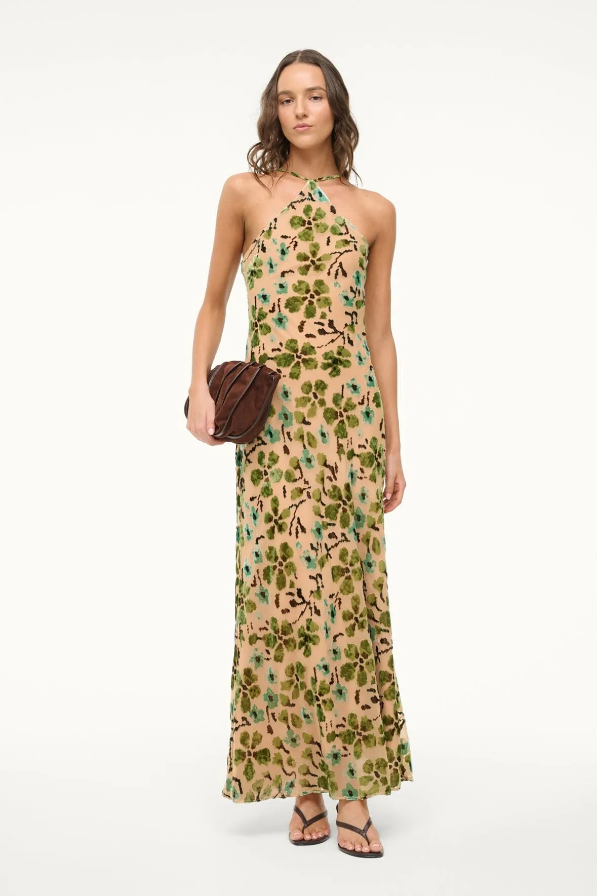 CUBISM DRESS | MOSS FLORAL TAPESTRY