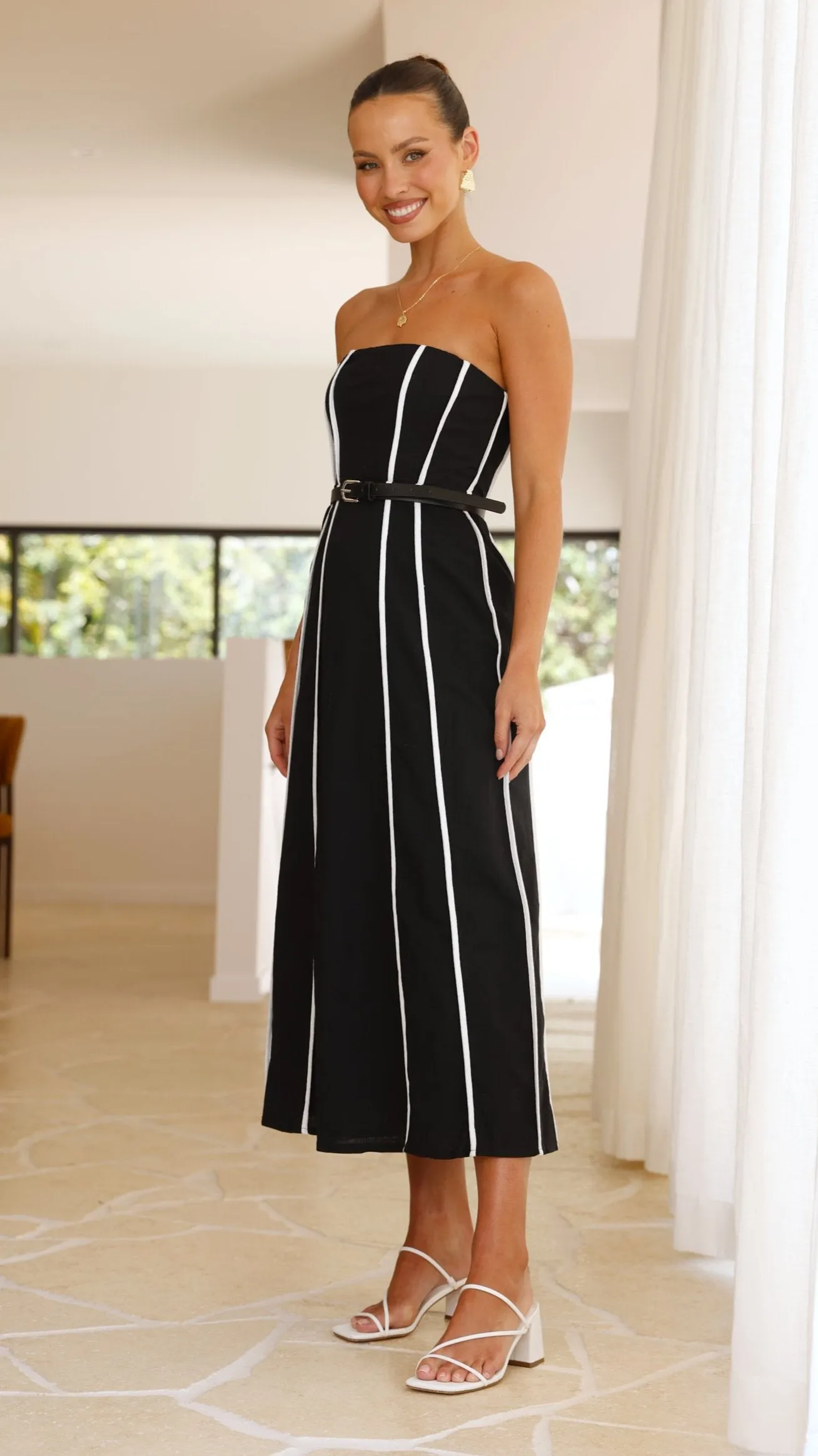 Damonica Maxi Dress - Black / Sand