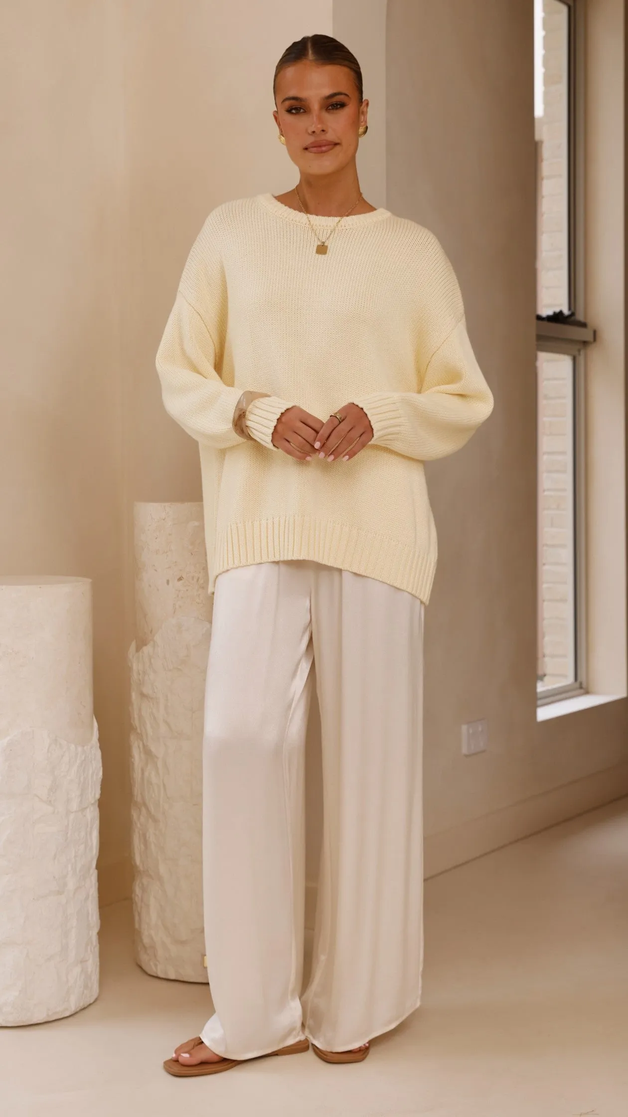 Dara Knitted Sweater - Butter Yellow