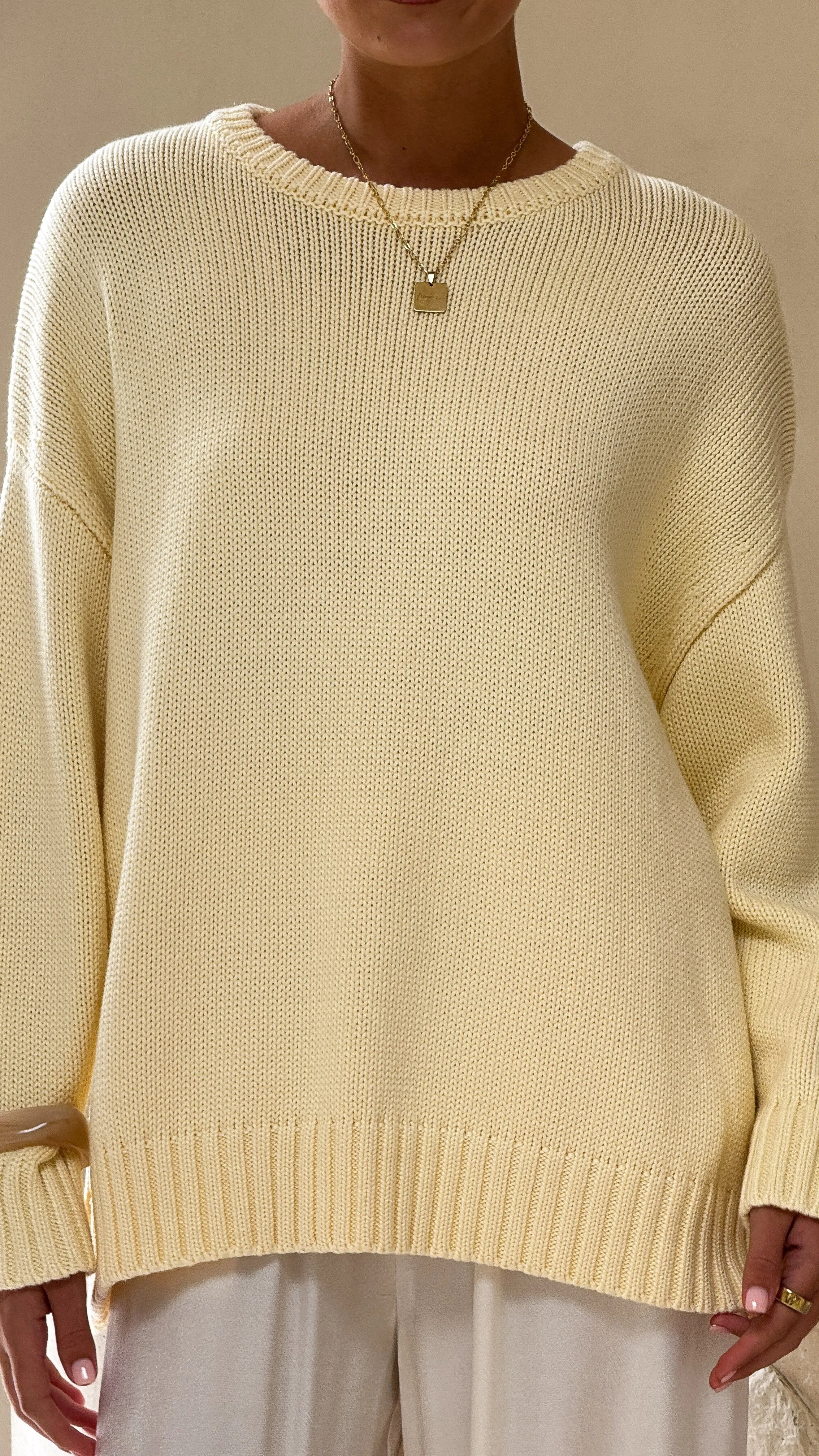 Dara Knitted Sweater - Butter Yellow
