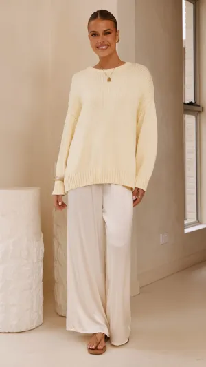 Dara Knitted Sweater - Butter Yellow