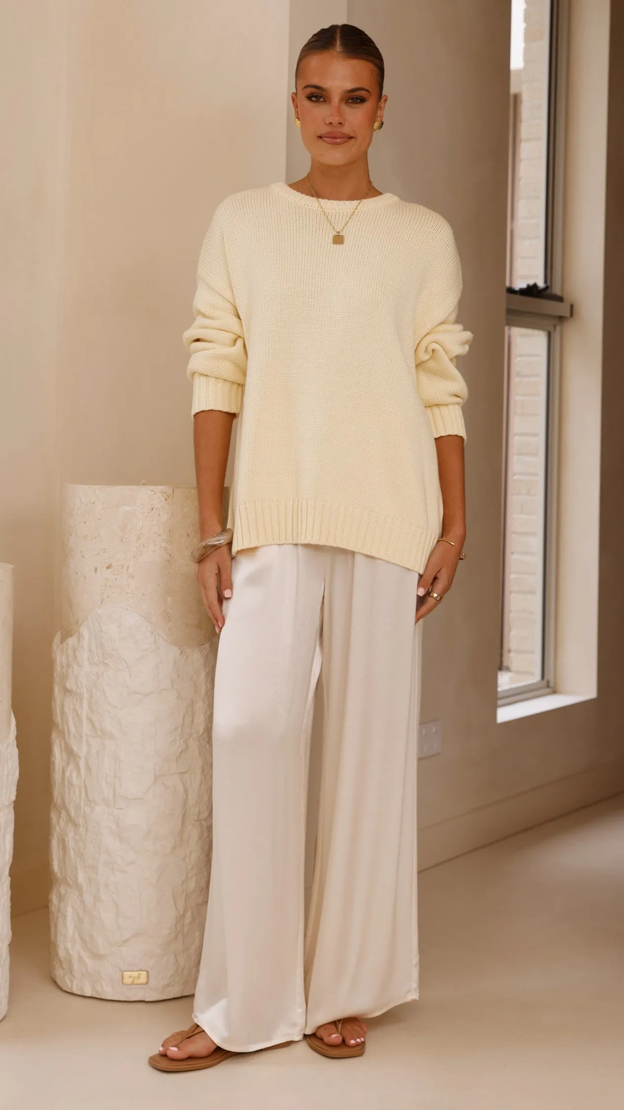 Dara Knitted Sweater - Butter Yellow