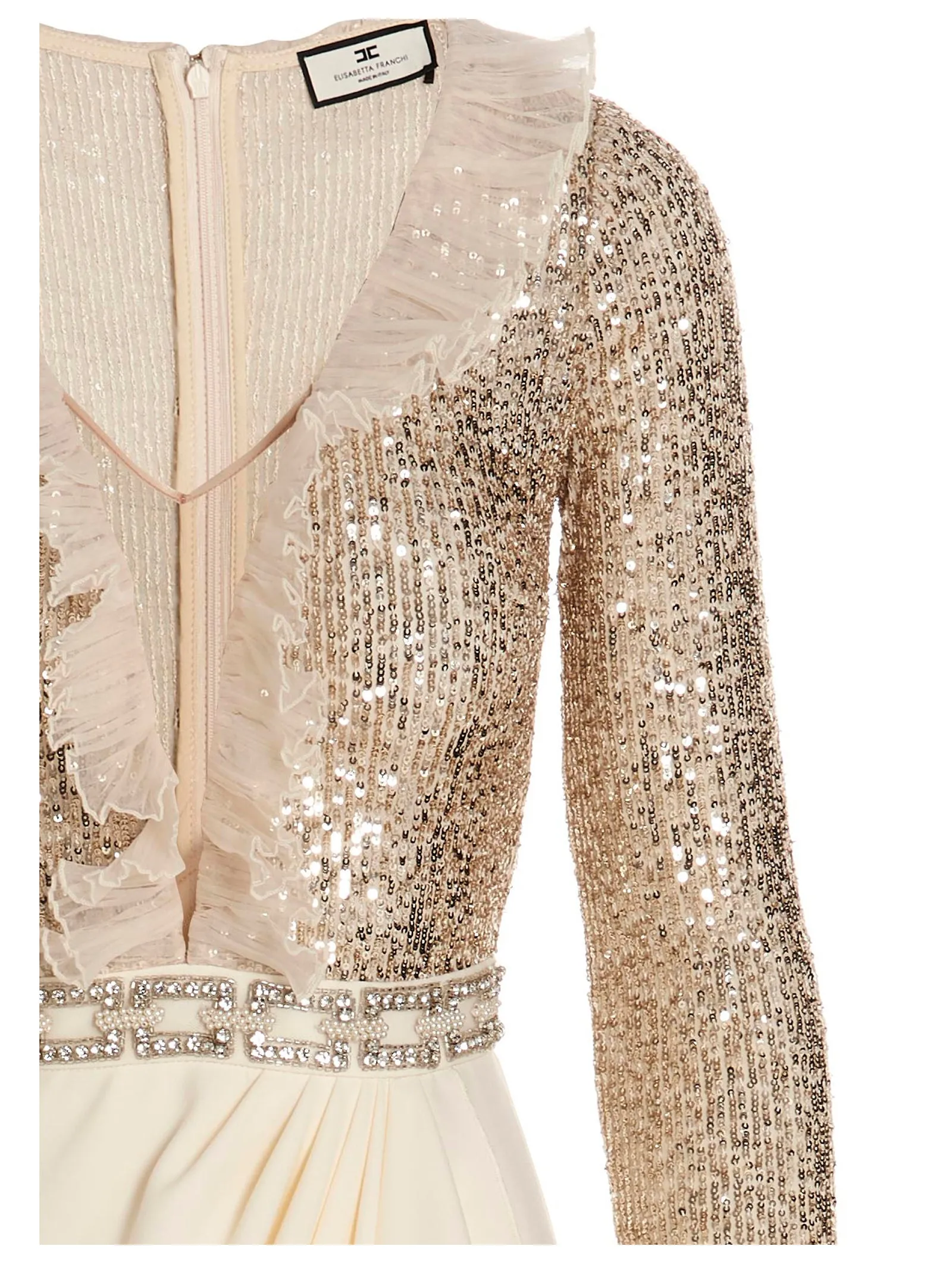 Elisabetta Franchi Embroidered Ruffled Dress