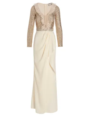 Elisabetta Franchi Embroidered Ruffled Dress