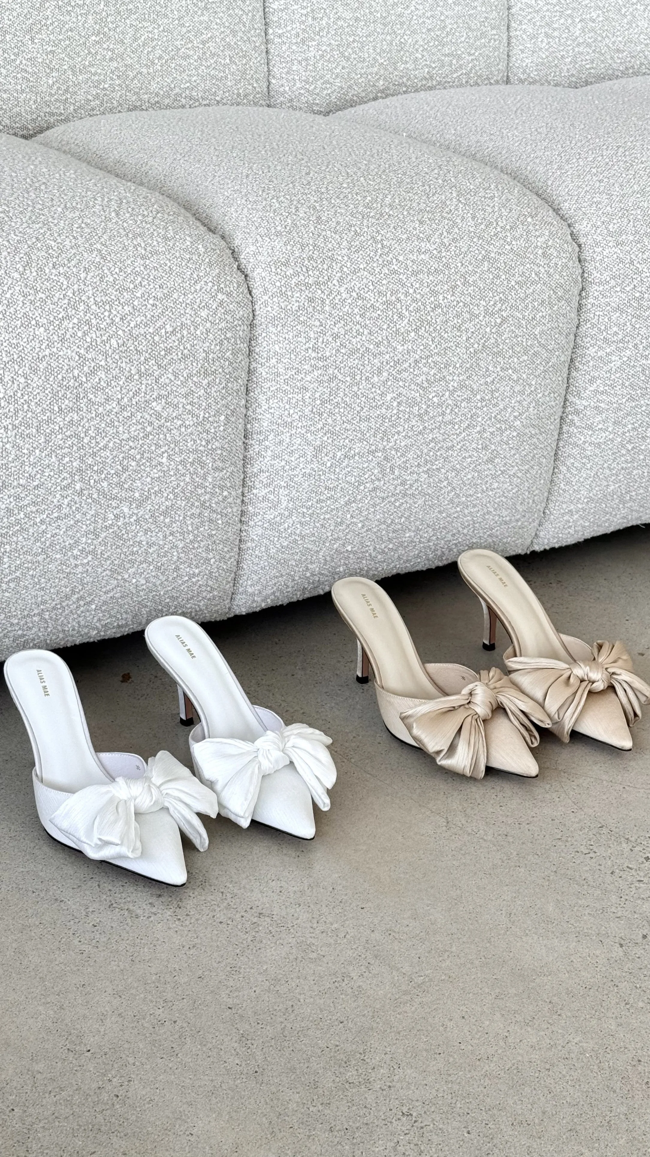 Fae Heel - Ivory Satin