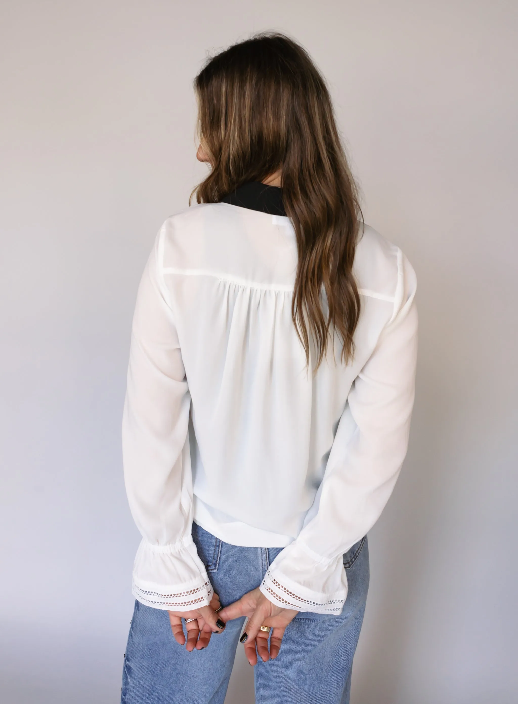 Felicity Contrast Blouse - Final Sale