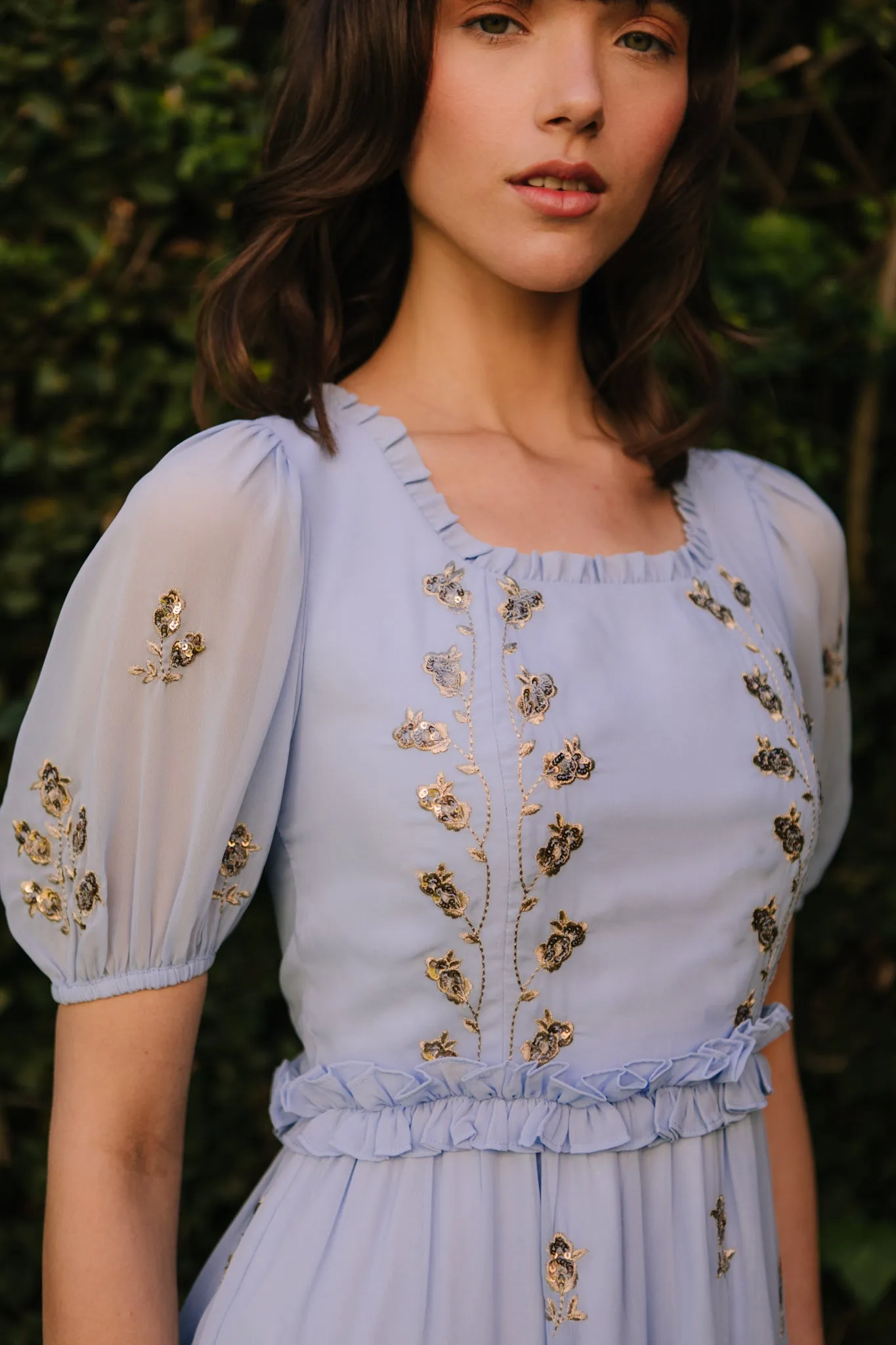 Folklore Dress in Baby Blue