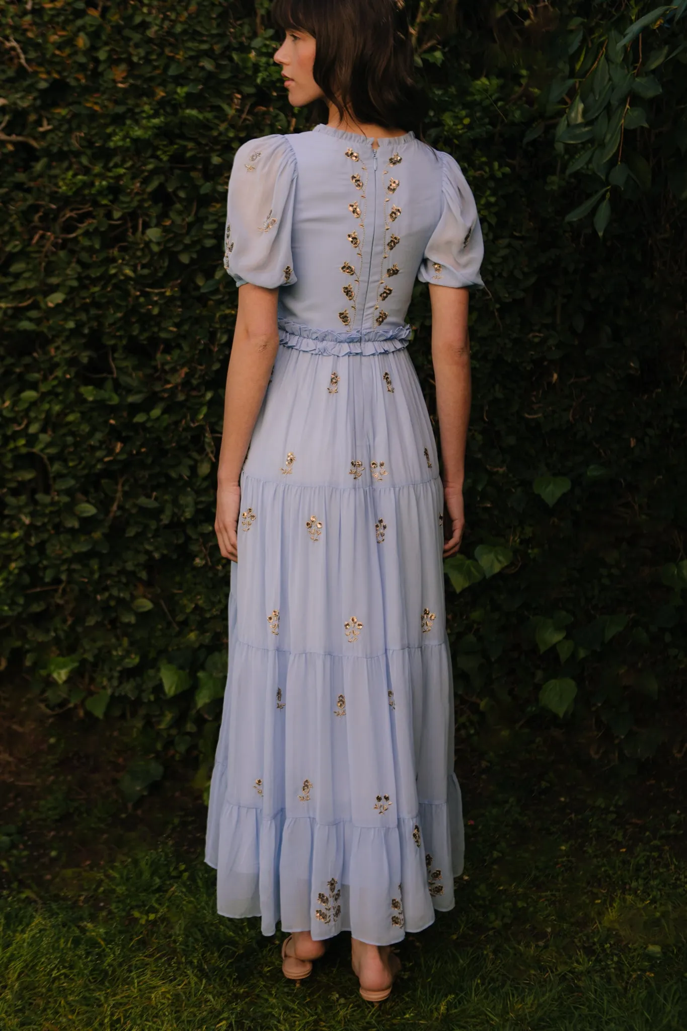 Folklore Dress in Baby Blue