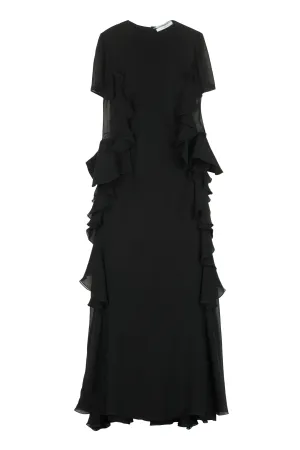 Givenchy Ruffled Short Sleeved Crewneck Dress
