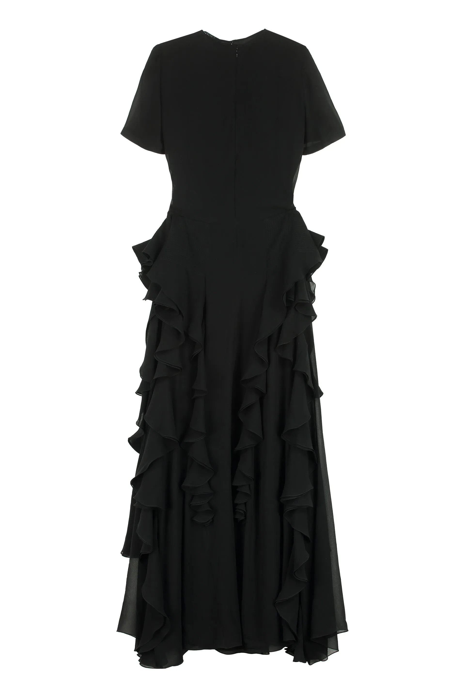 Givenchy Ruffled Short Sleeved Crewneck Dress