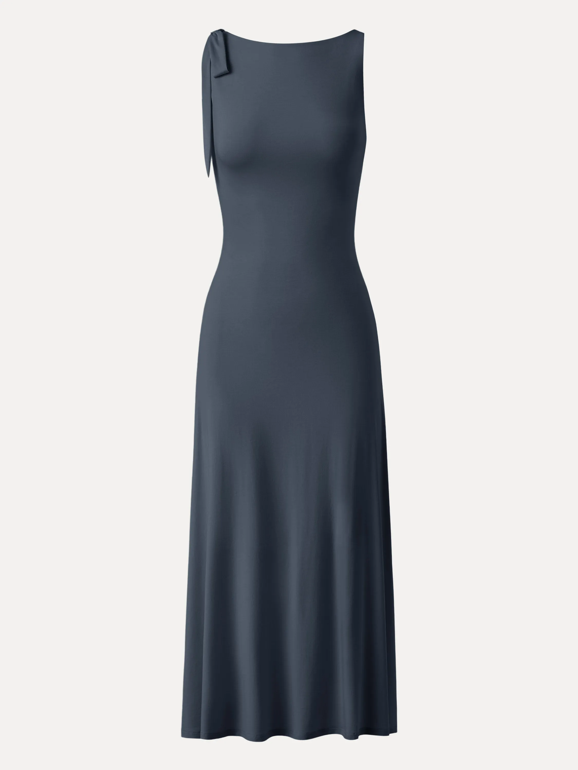 Golden Hour Tencel Silky Adjustable Bow-tie Midi Dress