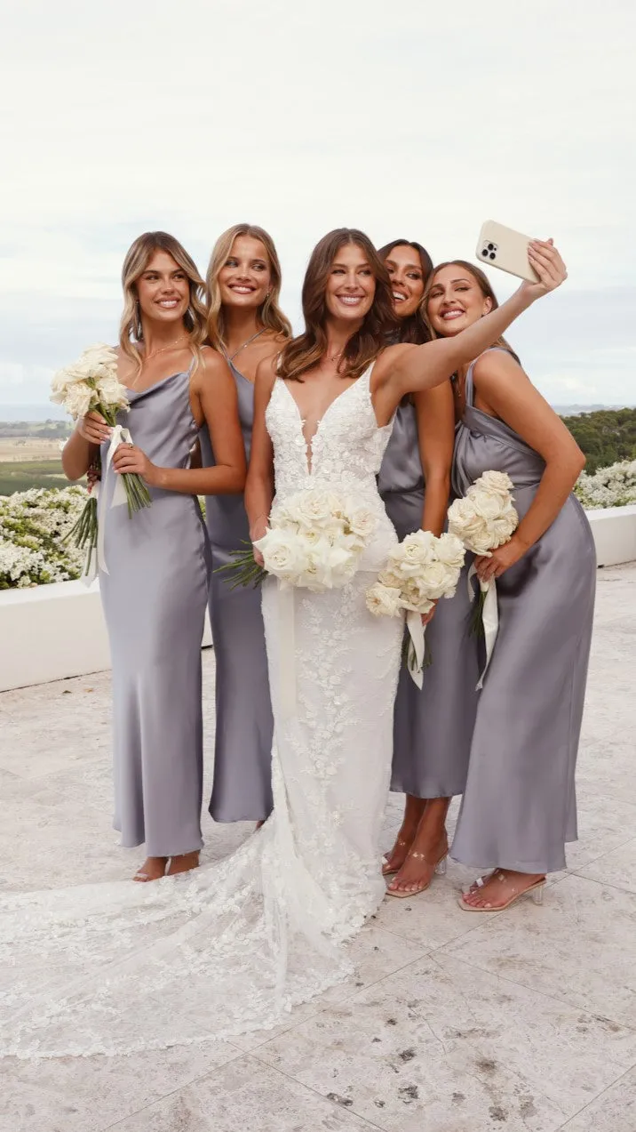 Greta Maxi Dress - Steel Blue
