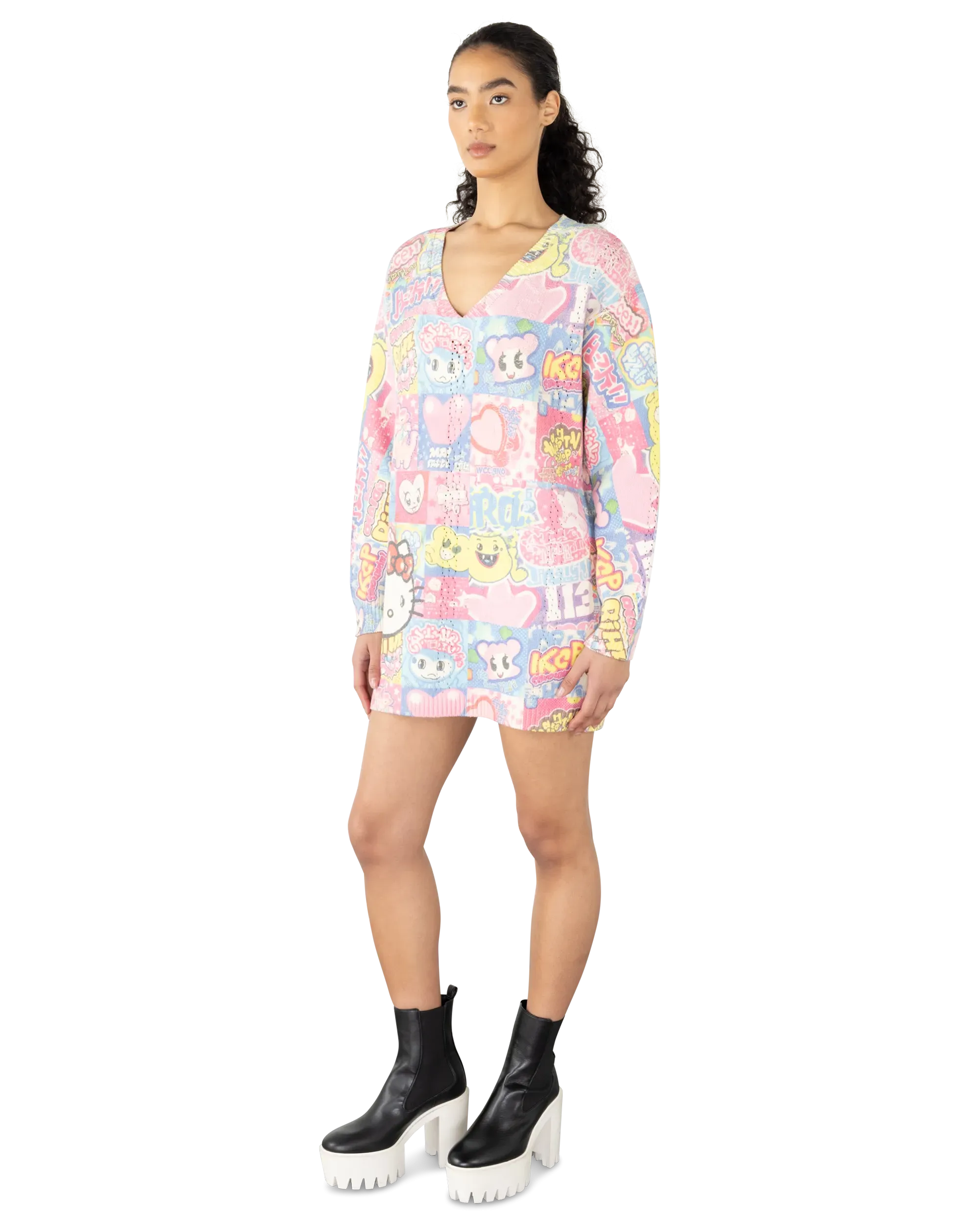 Hello Kitty Printed Cable Mini Dress