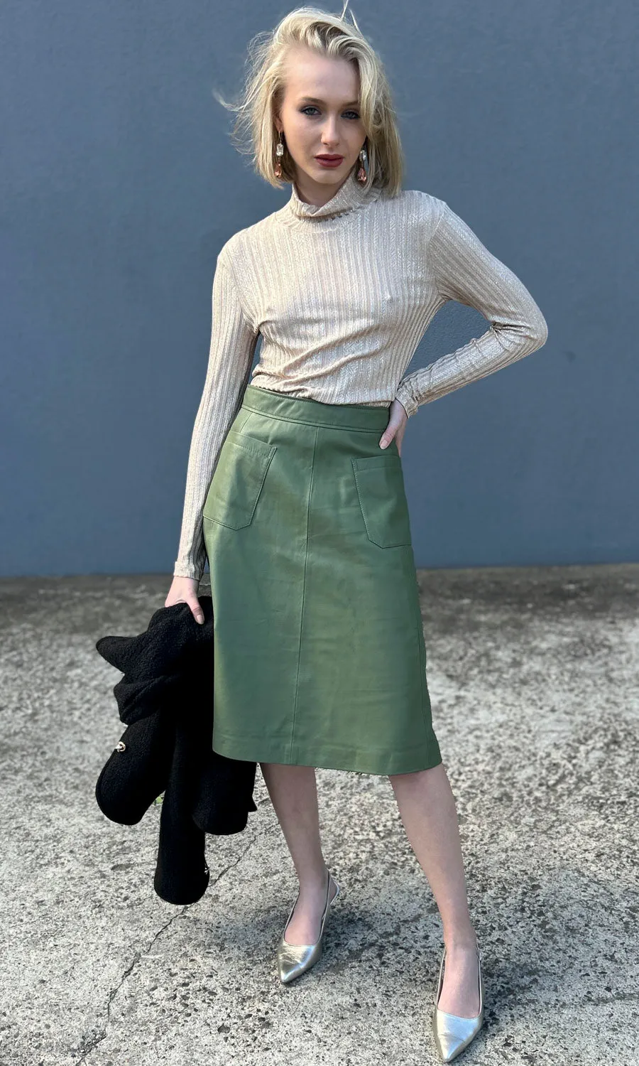 Hoss Champagne Gold Knitted Skivvy