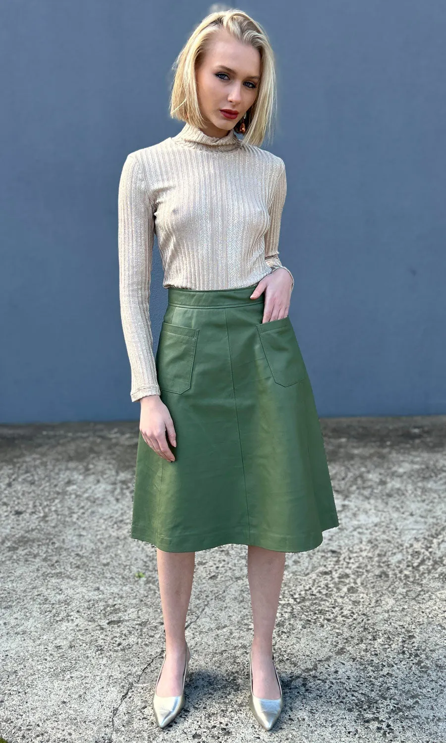 Hoss Champagne Gold Knitted Skivvy