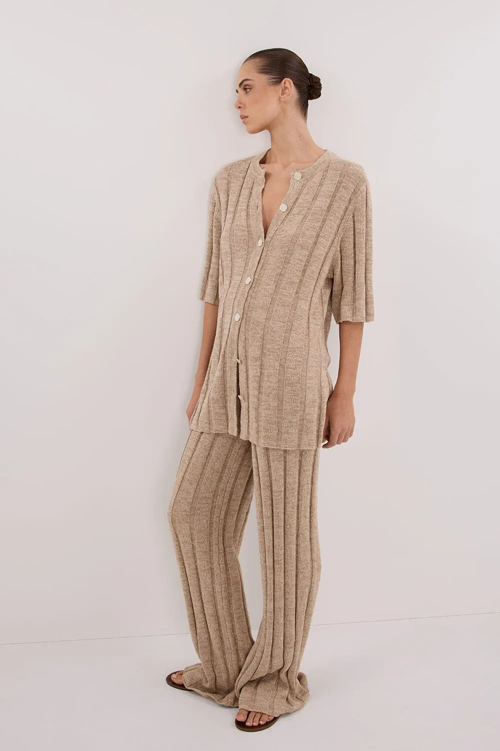 JAZZ NATURAL BUTTON KNIT SHIRT
