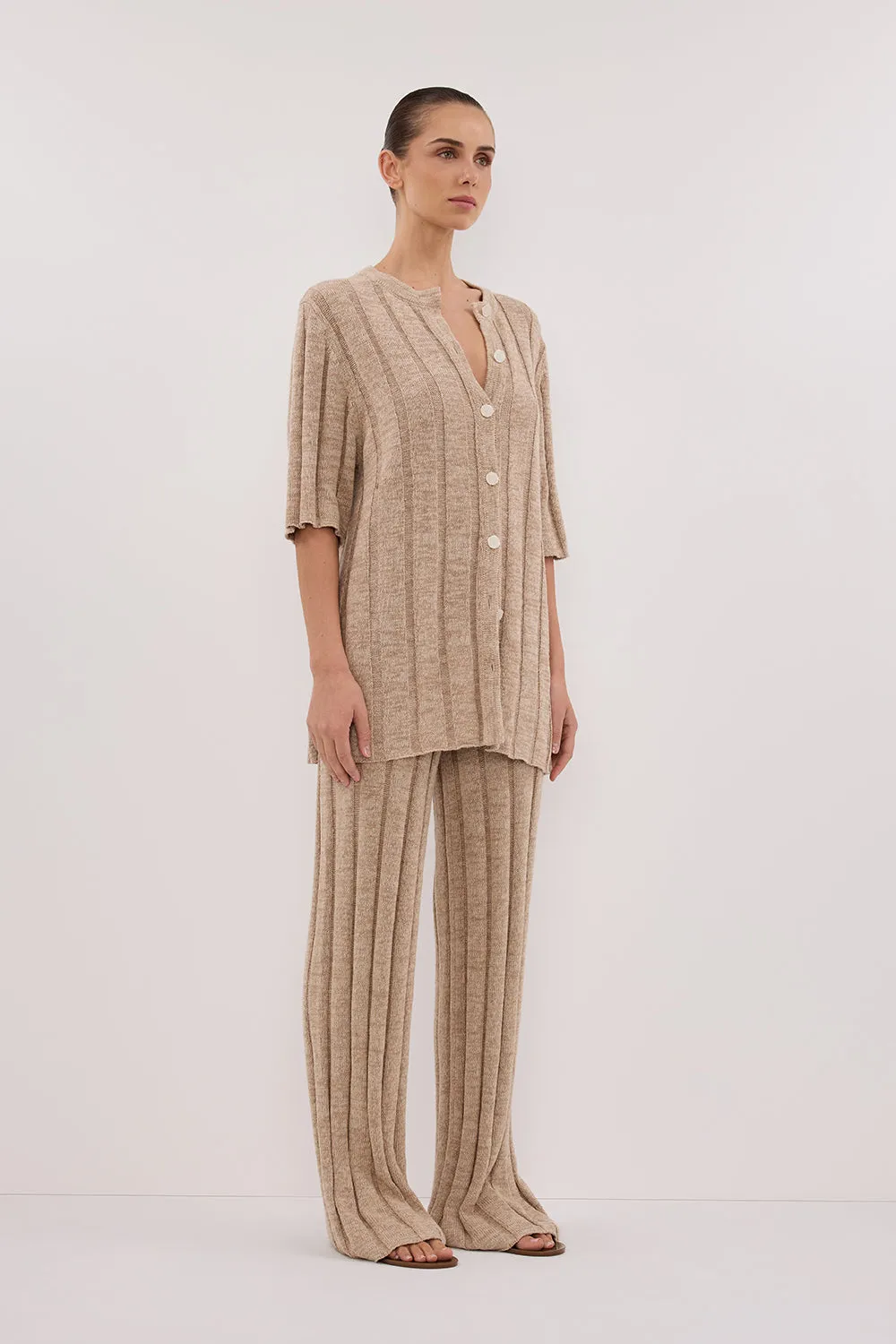 JAZZ NATURAL BUTTON KNIT SHIRT