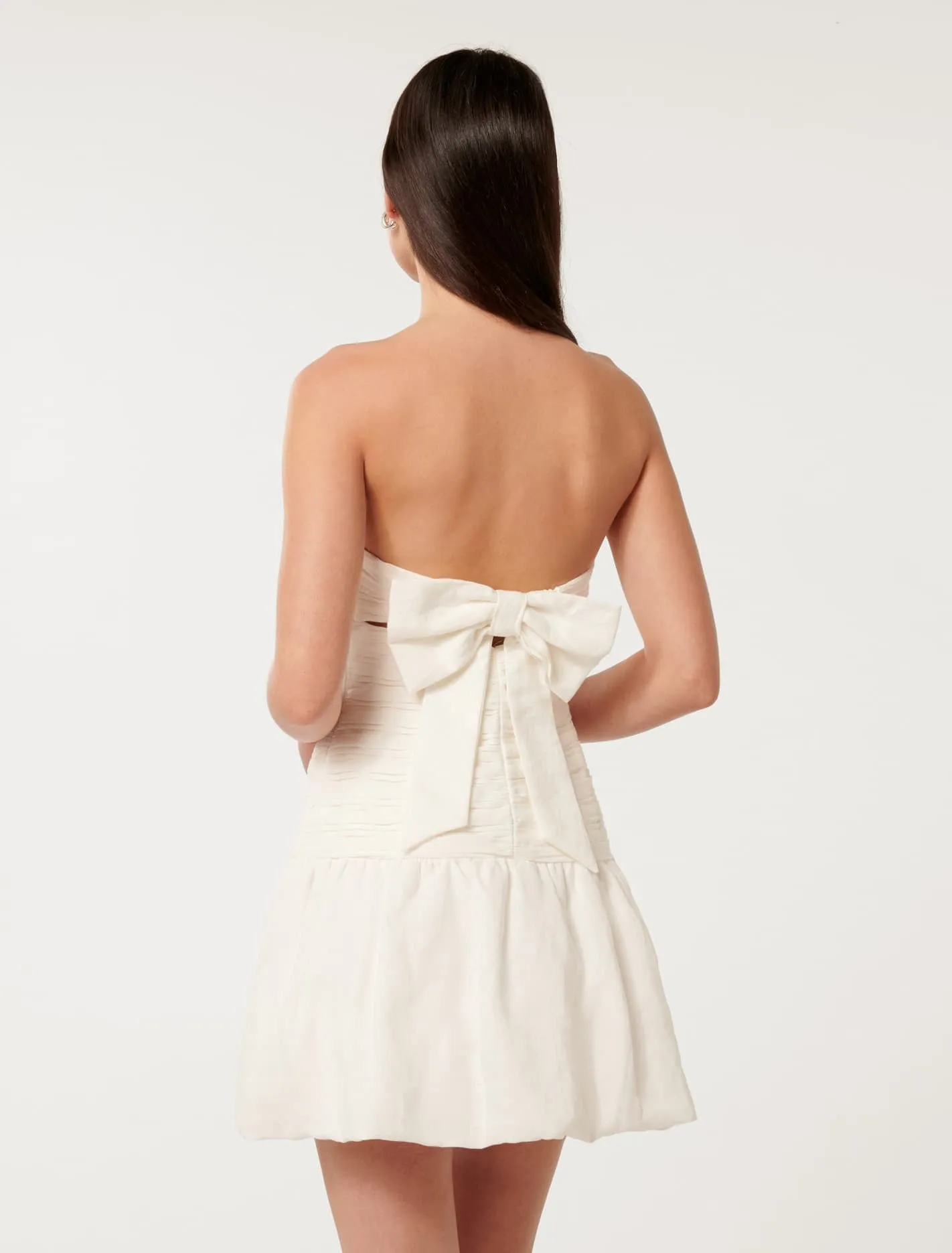 Kaia Ruched Bubble Hem Mini Dress