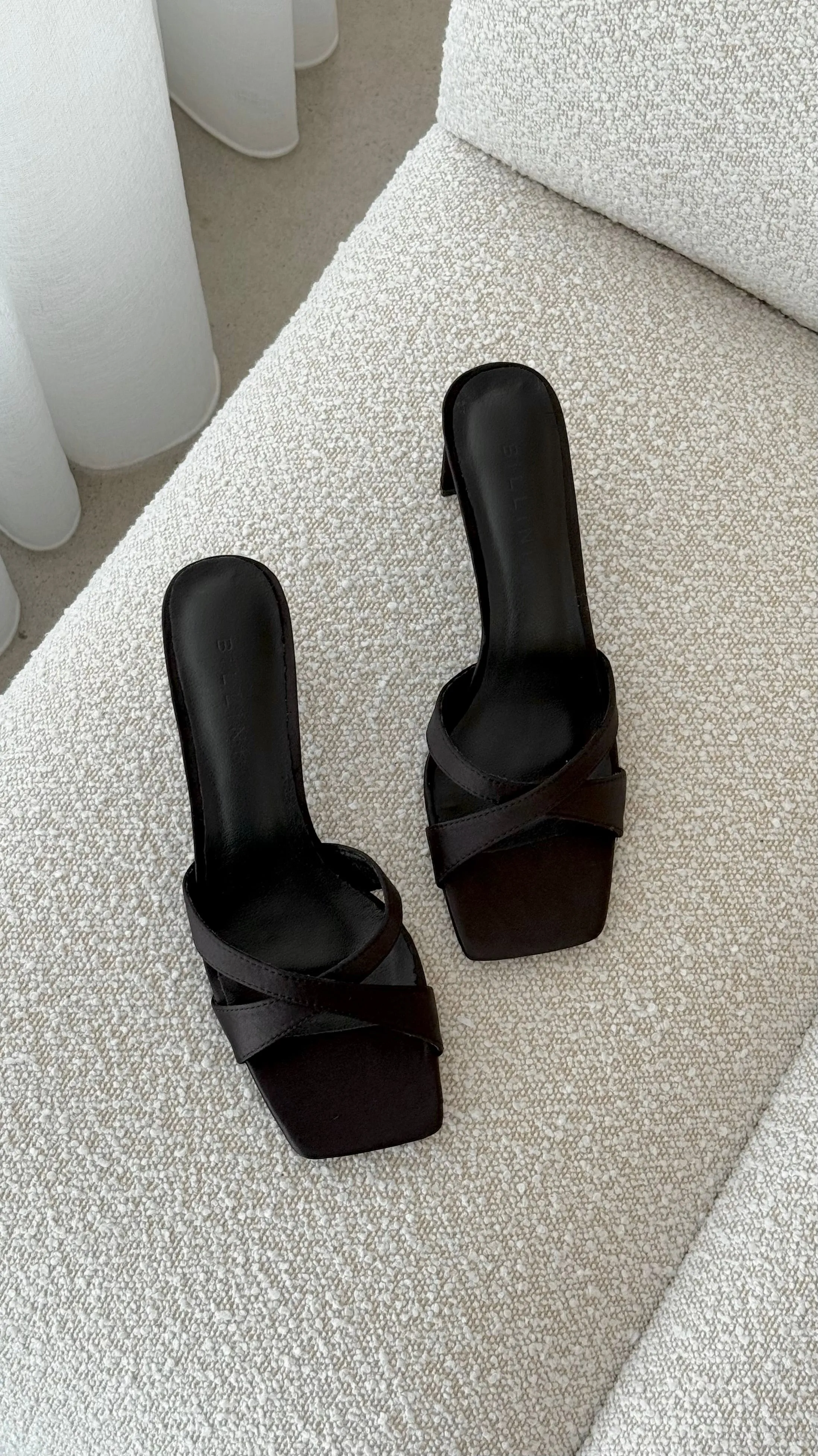 Kelsie Heels - Black Satin