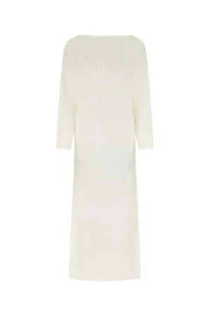 Khaite Semi-Sheer Long-Sleeved Midi Dress