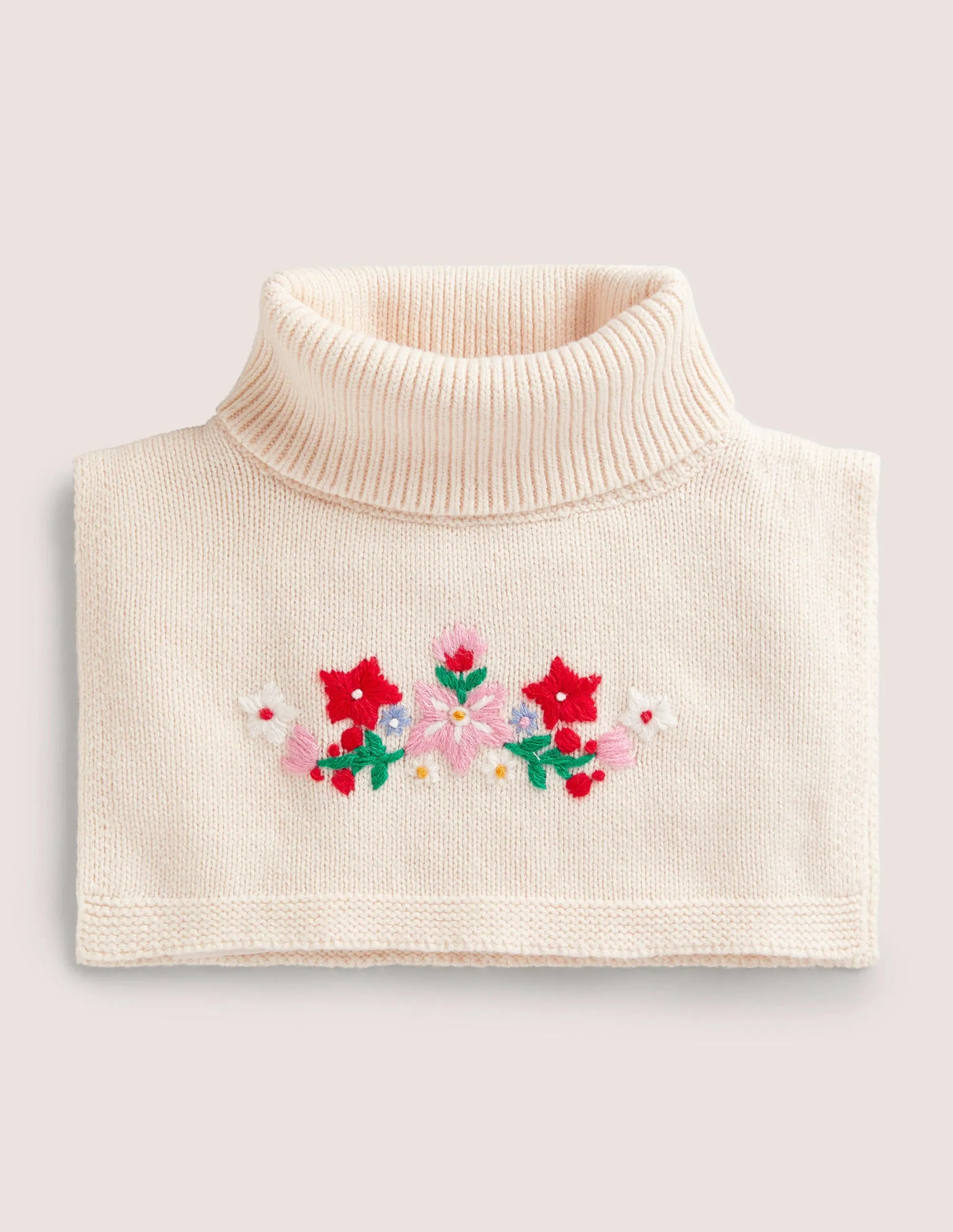 Knitted Neck Warmer-Ecru Marl
