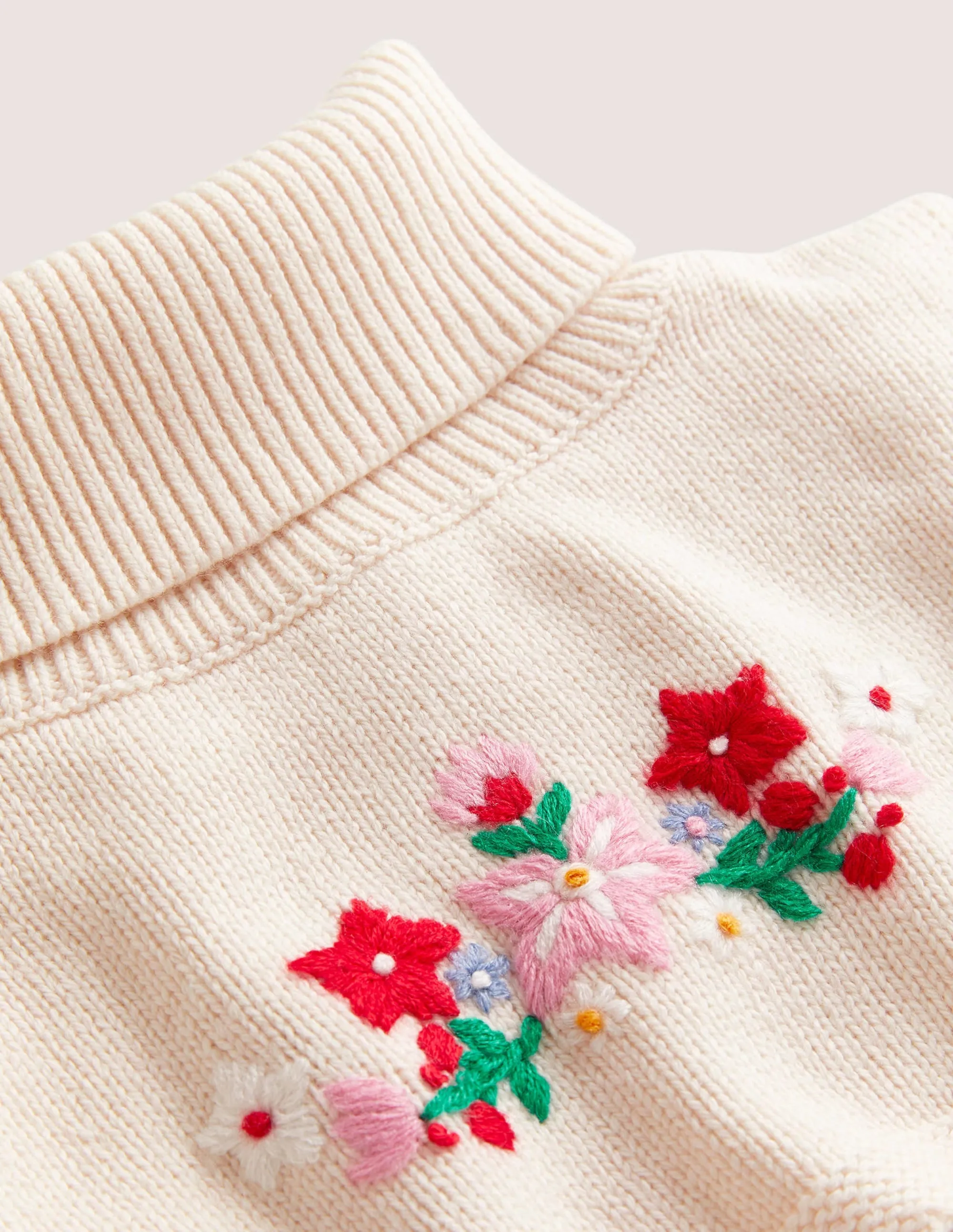 Knitted Neck Warmer-Ecru Marl