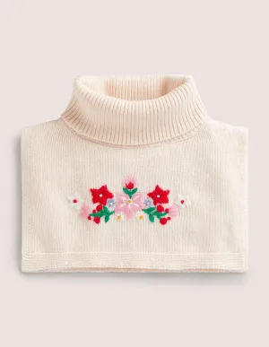 Knitted Neck Warmer-Ecru Marl