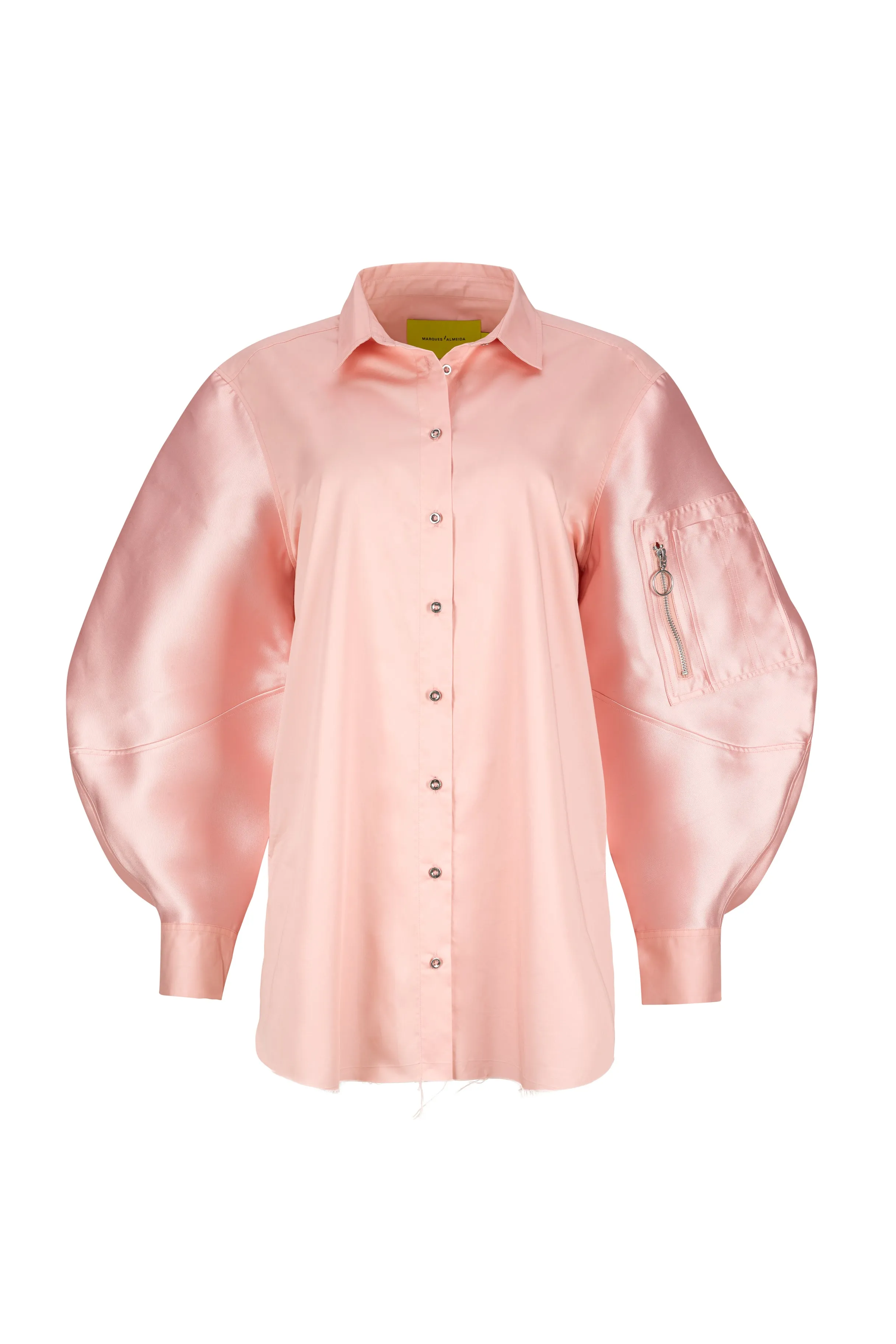 LIGHT PINK SHIRT WITH MIKADO BOMBER SLEEVES