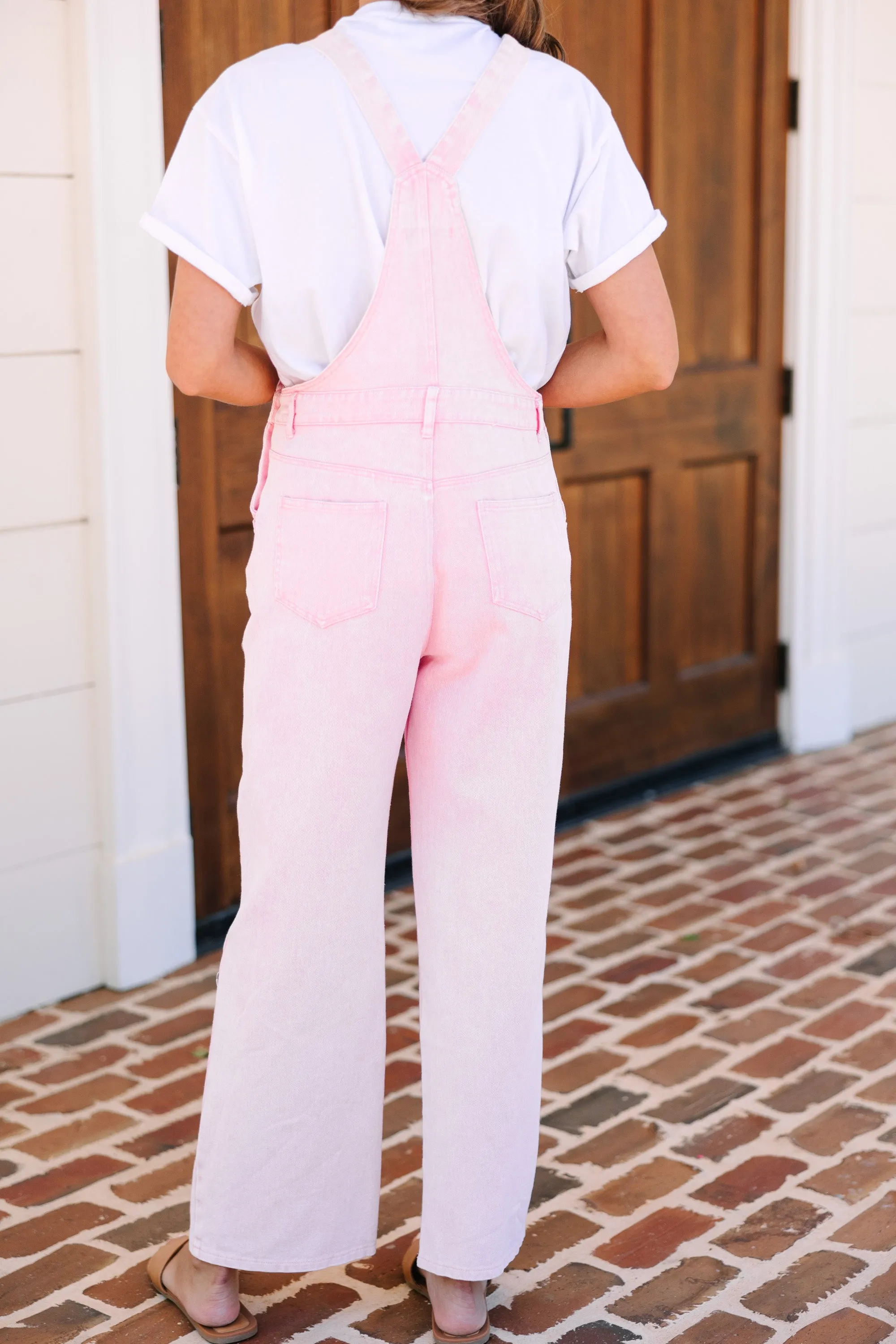 Listen To Love Light Pink Overalls