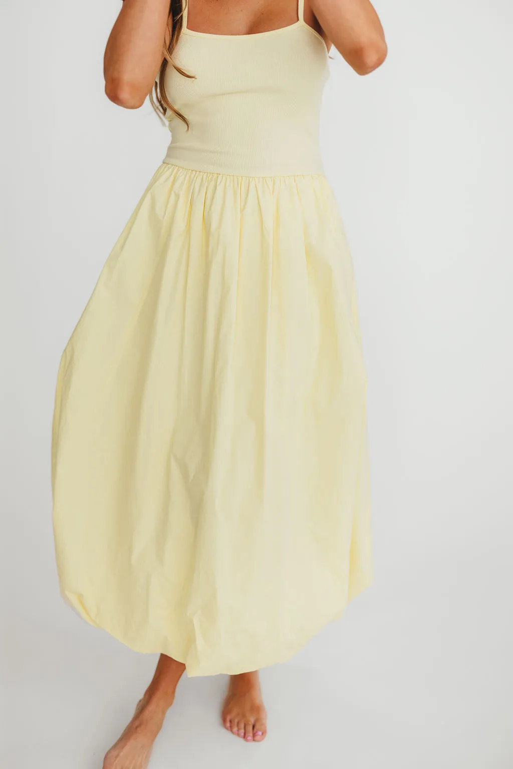 Marisol Bubble Maxi Dress in Yellow