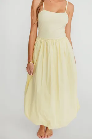 Marisol Bubble Maxi Dress in Yellow