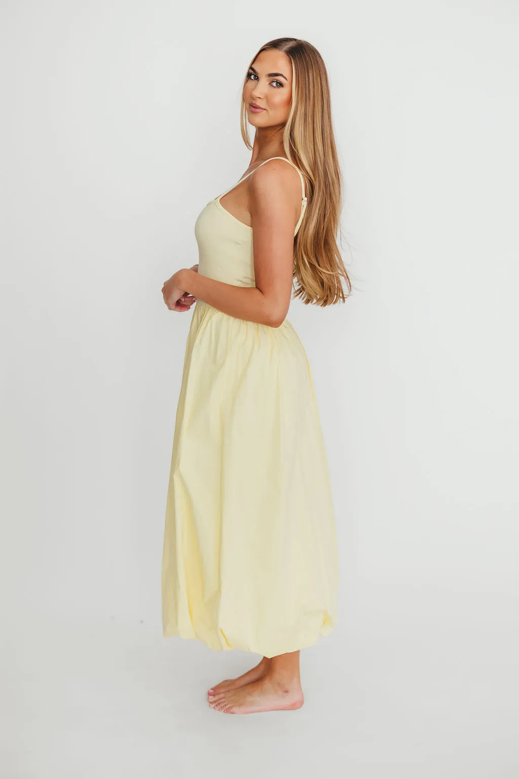 Marisol Bubble Maxi Dress in Yellow