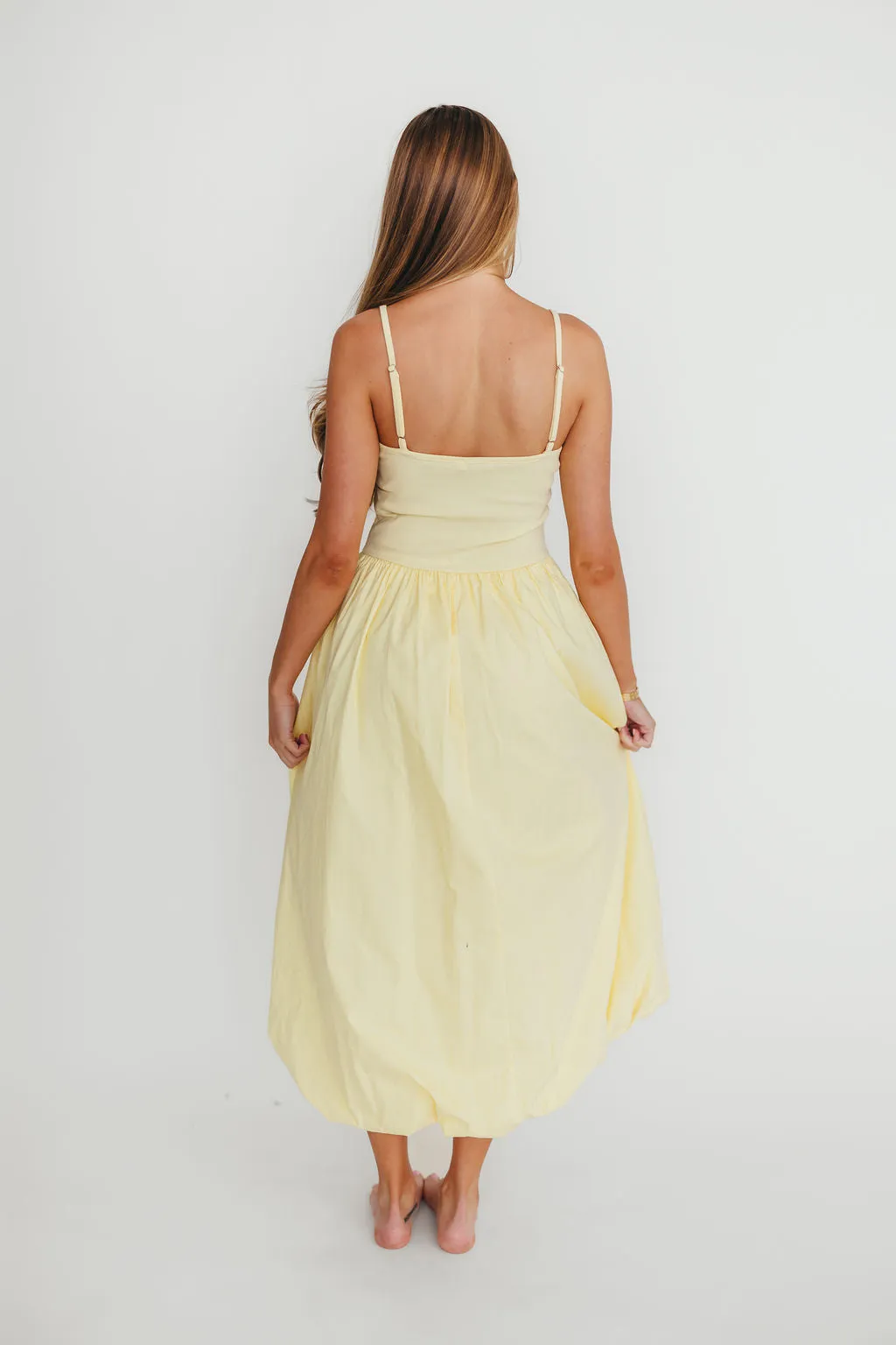 Marisol Bubble Maxi Dress in Yellow
