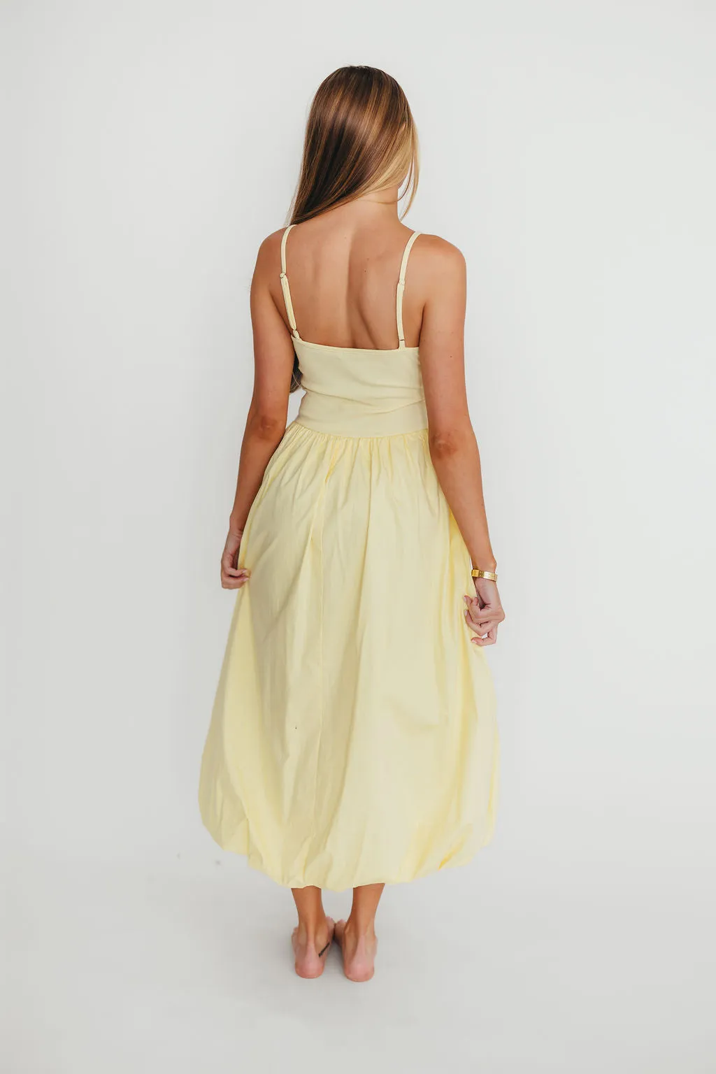Marisol Bubble Maxi Dress in Yellow