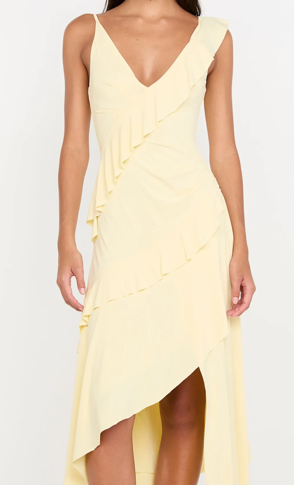 MARNIE ASYM DRESS - BUTTER