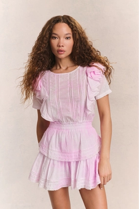 Natasha Heritage Mini Dress - PEONY PINK