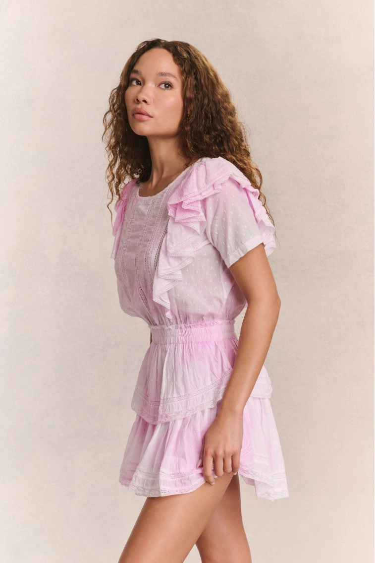Natasha Heritage Mini Dress - PEONY PINK