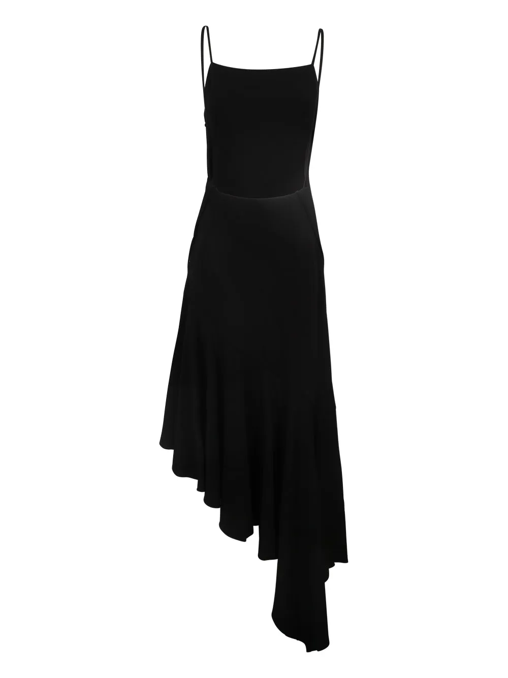 Off-White Asymmetric Ruffled Dress