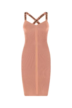 Off-White Logo-Strap Knitted Mini Dress