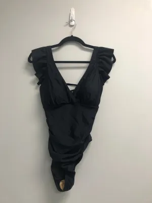 Outlet 7110 - Latched Mama Lace Up Nursing Swim One Piece - Final Sale - Black - Small