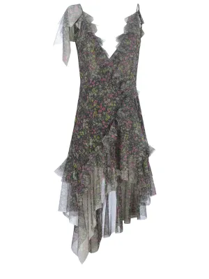 Philosophy Di Lorenzo Serafini Ruffled V-Neck Dress
