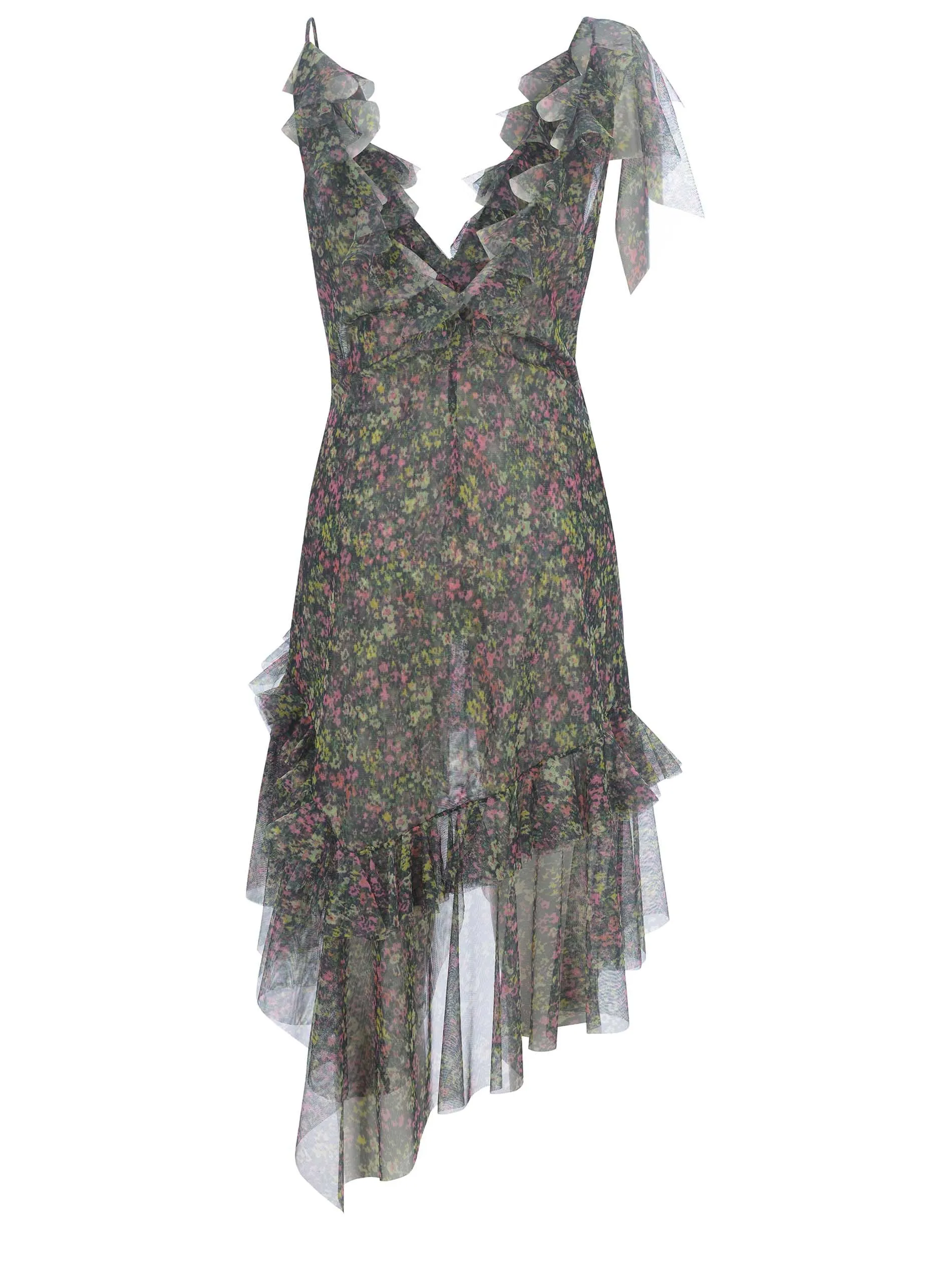 Philosophy Di Lorenzo Serafini Ruffled V-Neck Dress