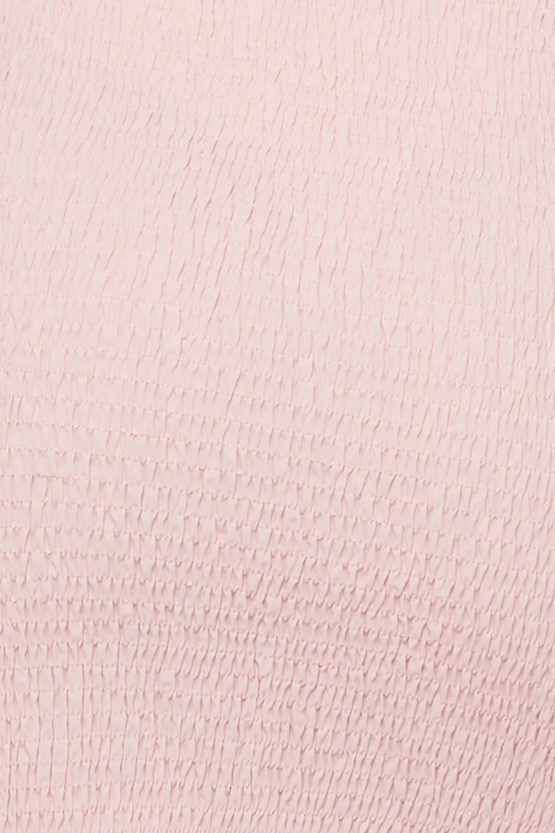 Pink Mini Skirt Mini Shirred Bodycon
