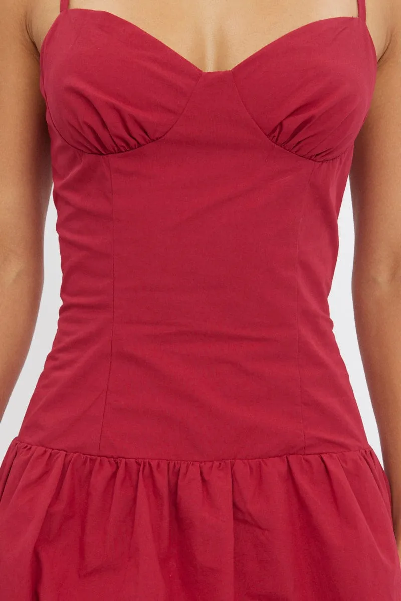 Red Bubble Dress Mini Strappy