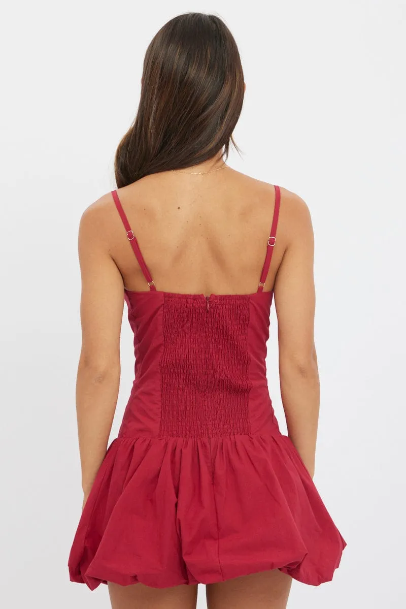 Red Bubble Dress Mini Strappy
